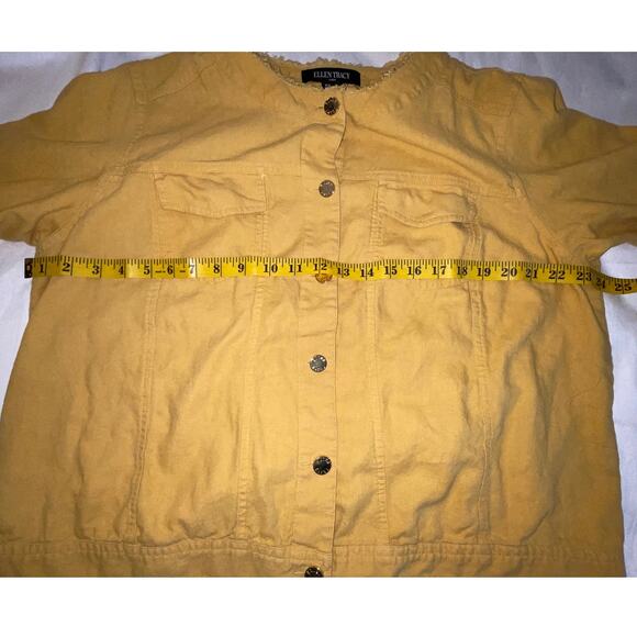 Ellen Tracy Linen Blend Jacket - Women's Size‎ 1X - Warm Gold Color - Picture 6 of 9